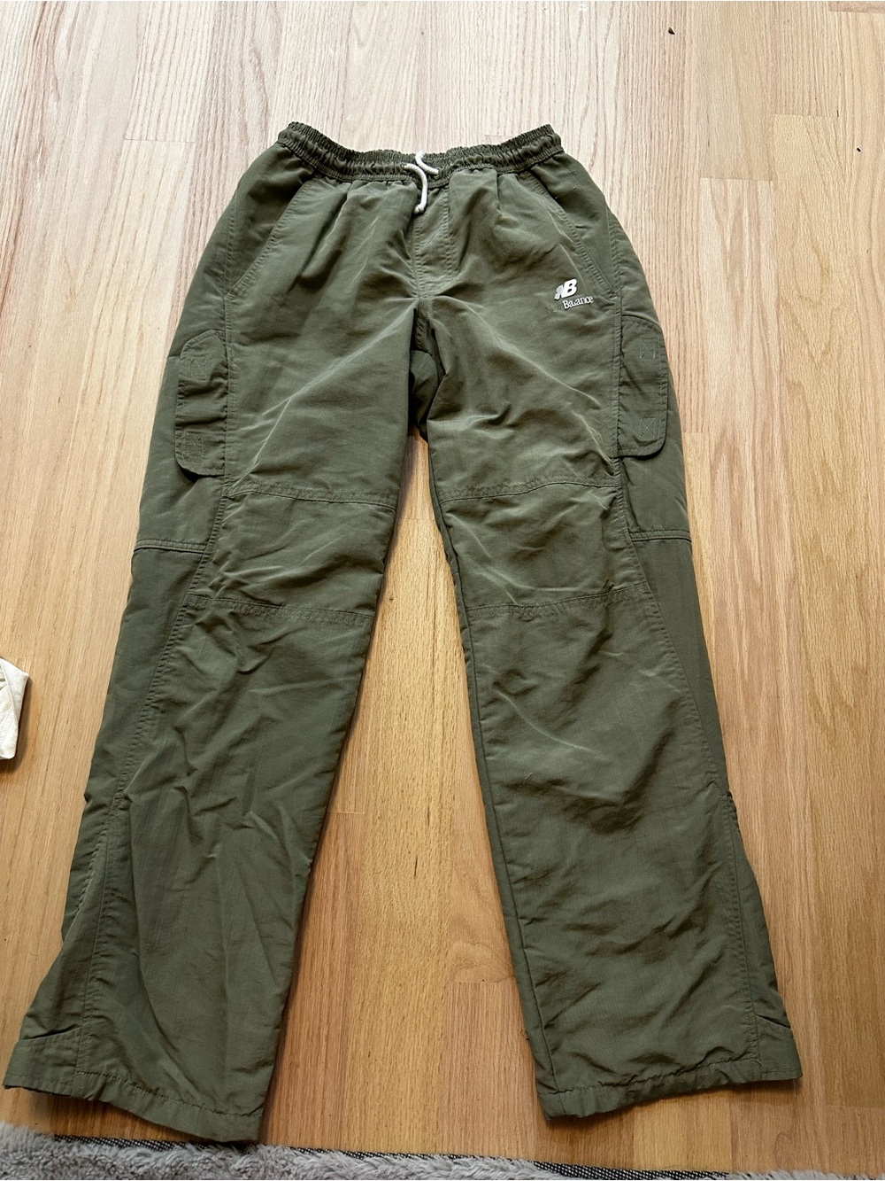 New Balance Men's Olive Cargo Pants with Drawstring Waist